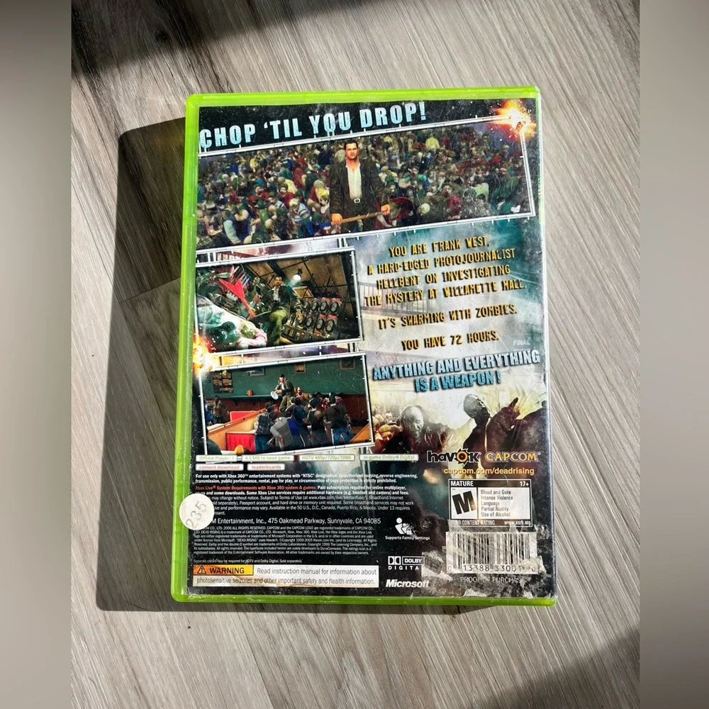 Dead Rising Microsoft Xbox 360 Game - No Manual - Untested